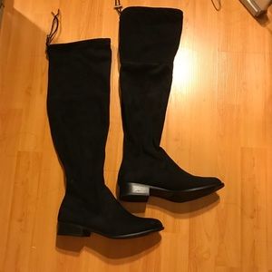 Black Over the Knee Suede Boots